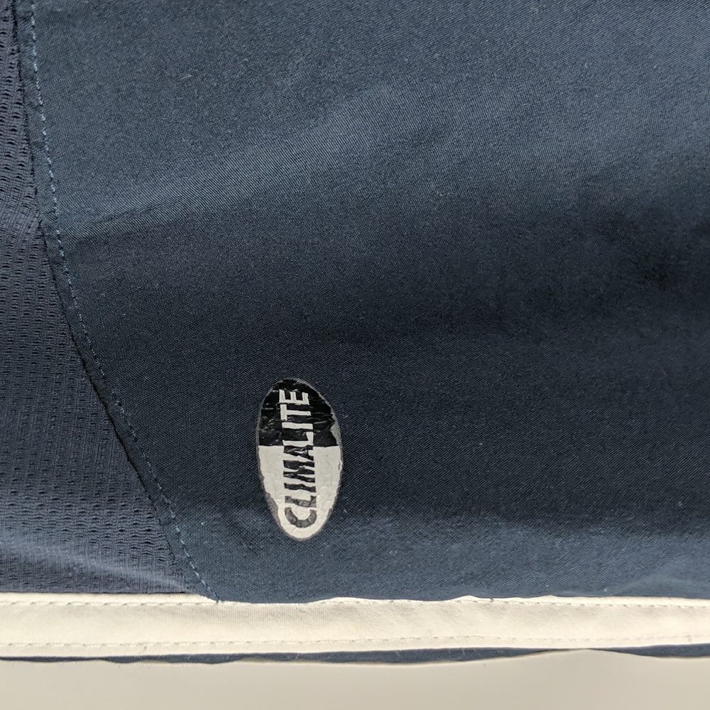 Adidas Men's Shorts Size XL Blue White Stripe Inbuilt Bike Shorts Zip Pocket - Picture 5 of 9